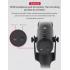 Jmary MC-PW9 Wired USB RGB Microphone for Recording - Black